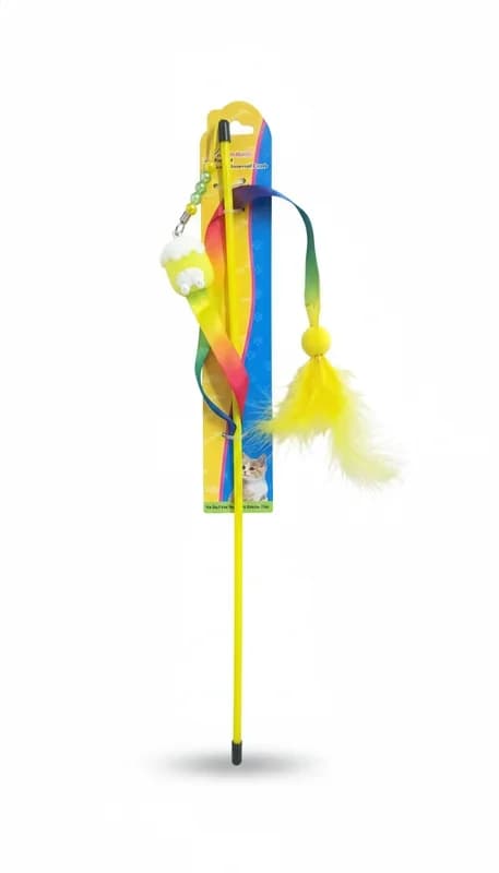 Cat Teaser Stick with Candy Ball & Fur (18 inch)