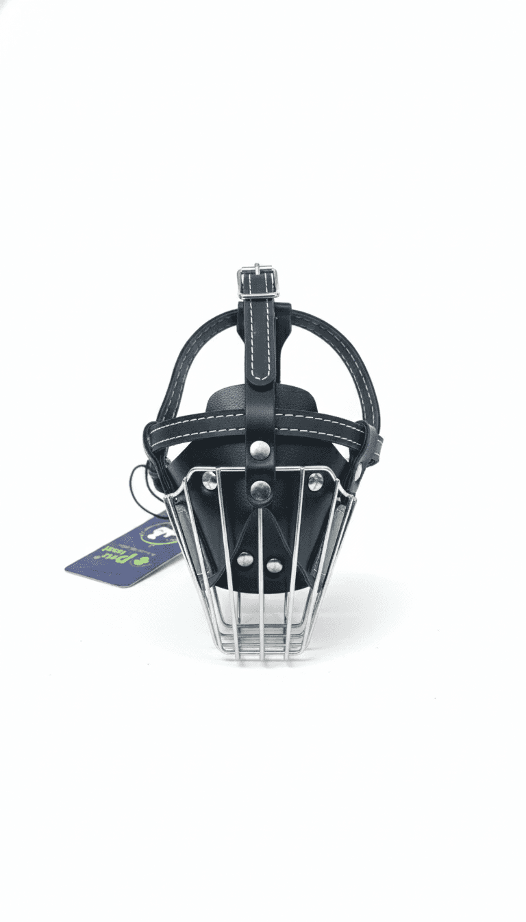 Stainless Steel Dog Muzzle – Secure, Breathable & Bite-Prevention Design