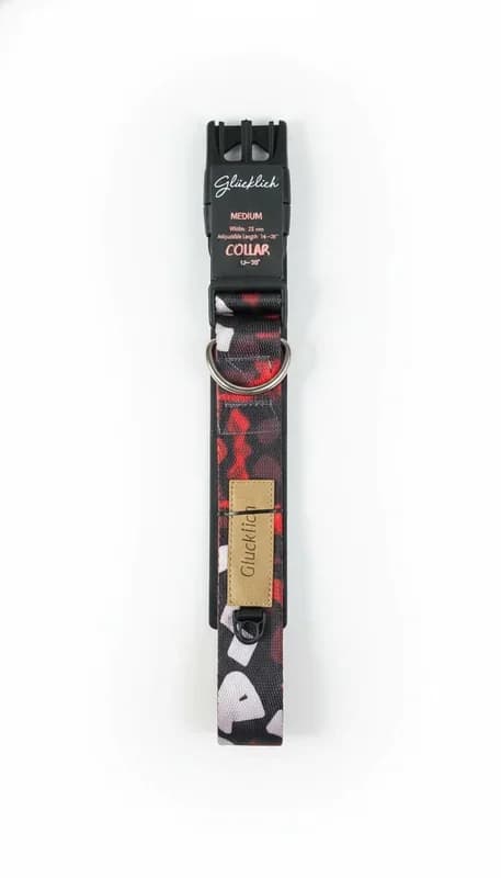 Glucklich Printed Nylon Dog Collar – Adjustable Snap Buckle (XS–L)