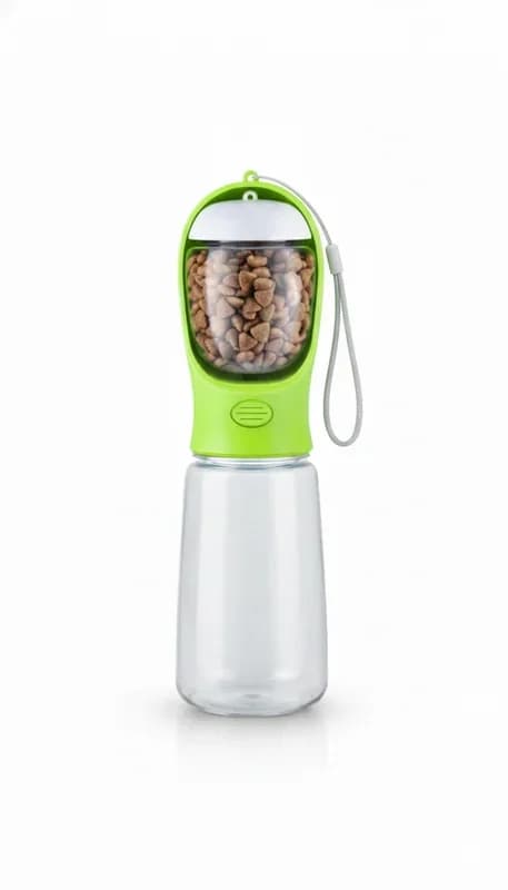 2-in-1 Pet Travel Feeding Bottle – Food & Water Dispenser (500 ml)